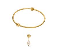 Purelei LEI Charm Armreif Damen S/M, wasserfestes Armband aus Edelstahl 14K vergoldet, Schmuckstück zum Kombinieren mit Stopper und Perle
