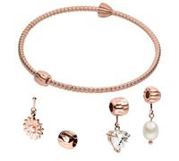 Purelei LEI Charm Armreif Damen S/M, wasserfestes Armband aus Edelstahl Rosegold, Schmuckstück zum Kombinieren mit Stopper, Herz, Sonnenblume und Perle