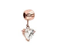 Purelei LEI White Heart Charm (Roségold) - Wasserfester Charm Anhänger aus Edelstahl (14K rosévergoldet) - Für das LEI Armband - Kombinierbarer Schmuck für deinen individuellen Look