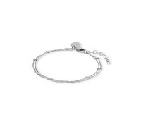 Purelei Liilii Armband Damen Doppelreihig - Filigranes Edelstahl Kugelarmband, Vergoldet oder Silber - Verstellbares Damenarmband 16-19 cm - Minimalistischer Schmuck für Alltag & Layering (Silber)