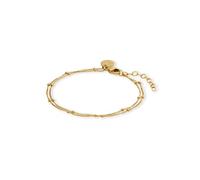 Purelei Liilii Armband Damen Doppelreihig - Filigranes Edelstahl Kugelarmband, Vergoldet oder Silber - Verstellbares Damenarmband 16-19 cm - Minimalistischer Schmuck für Alltag & Layering (Gold)