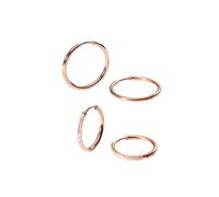 PURELEI Lovely Glitter Ohrring-Set für Damen, 2 Paar Creolen, Edelstahl, wasserfest, hypoallergen, vergoldet oder silber, Zirkonia, elegant, zierlich, Alltagsschmuck