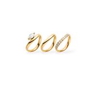 PURELEI Lumi Trio Ring Set, Gold Gold