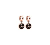 Purelei Mahina Club Galaxy Ohrringe - wasserfest | Creolen mit schwarz hinterlegtem Anhänger & funkelndem Kristall | Edelstahl & 18K Vergoldung | Symbol für Magie, Intuition & Verbindung (Rosegold)
