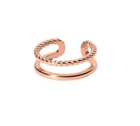 Purelei® Mau Ring Adjustable - Verstellbarer Ring in Gold, Silber und Roségold - Elegantes Design mit gedrehter Optik - Größen S/M und M/L - Hochwertiger Edelstahl (S/M, Roségold)