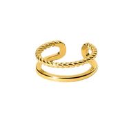 Purelei Mau Ring Adjustable - Verstellbarer Ring in Gold, Silber und Roségold - Elegantes Design mit gedrehter Optik - Größen S/M und M/L - Hochwertiger Edelstahl