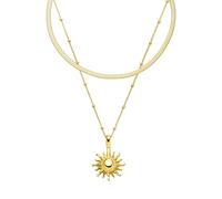 Purelei® Molokai Ketten-Set - 2-teiliges Schmuckset mit Ilalo Choker und Sun Kette - Edelstahl, wasserfest, verstellbare Längen 35-55 cm - Gold/Silber/Roségold