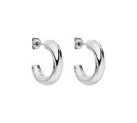 Purelei Movement Ohrringe Damen Creolen, elegante Edelstahl Ohrringe, strukturierte Hoop Earrings, moderne Ohrcreolen, glänzender Ohrschmuck, Geschenk für Frauen (Silver)