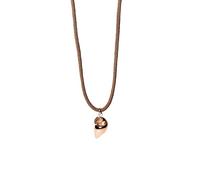 Purelei Muschel-Kette mit gedrehtem Band - Maritimer Anhänger & Edelstahl in Gold, Silber oder Roségold - 40-45 cm - Dunkelbraun - Sommerlicher Boho-Stil (Rosegold)