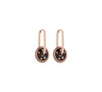 Purelei Nova Ohrringe - wasserfest | Ovale Creolen mit schwarz hinterlegten Anhängern & funkelnden Zirkonia-Steinen | Edelstahl & 18K Vergoldung | Symbol für Eleganz & Sternenmagie (Rosegold)