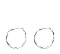 PURELEI® Ke Kai Ohrringe (Silber), Wasserfeste Ohrringe für Damen, Gedrehte Creolen aus Edelstahl, Geschenk für Frauen, 42mm Durchmesser