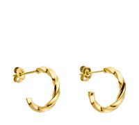 PURELEI® Kelani Creole Ohrringe (Gold) - Damenohrringe aus langlebigem Edelstahl - Wasserfeste Ohrringe Damen - 1,5 cm Durchmesser - Modeschmuck für deinen individuellen Look