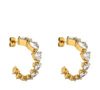 Purelei - Ohrringe Evermore mit herzförmigen Zirkonia-Steinen Creolen 1 ct