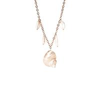 Purelei Opulent Shell Kette - Muschelkette mit Süßwasserperlen - 18K vergoldet, Edelstahl - Eleganter Muschelschmuck - Sommer-Accessoire Damen - Länge 35/40/45 cm (Rosegold)