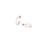 Purelei® Organic Pearl Ohrringe - Edelstahl Creolen mit echter Süßwasserperle - 14K/18K vergoldet - 23 mm - Eleganter Perlenschmuck für Damen (Rosegold)