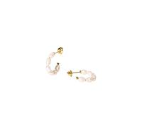 Purelei® Organic Pearl Ohrringe - Edelstahl Creolen mit echter Süßwasserperle - 14K/18K vergoldet - 23 mm - Eleganter Perlenschmuck für Damen (Gold)