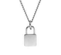 PURELEI Padlock Charm Kette, Silber Silber