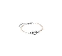 Purelei Pearl Charm Armband - Armband mit Süßwasserperlen & Charm-Öse - 14K/18K vergoldeter Edelstahl - 16-19 cm - eleganter, kombinierbarer Schmuck (Silver)