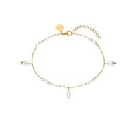 Purelei® Pearl Drop Fußkette (Gold) - Fußkettchen aus langlebigem Edelstahl - Verstellbare Länge 21-25 cm - Wasserfeste Fußkette mit Perlen - Fußkettchen für Damen