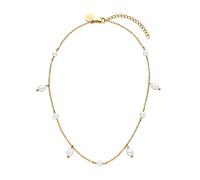 Purelei Pearl Drop Kette (Gold, Silber, Rosegold), Wasserfeste Halskette mit Perlen für Frauen, Elegante Halskette aus Edelstahl, Geschenk für Frauen, 35-40 cm Länge verstellbar