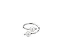 Purelei Pearl Muse Ring, Süßwasserperlen, Edelstahl vergoldet, Größenverstellbar, M/L, Natürlicher Glanz, Wasserfest, Silber