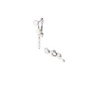 Purelei® Pearl Symphony Ohrringe - 3-in-1 Look mit Barockperle - 18K vergoldeter Edelstahl - Tragemöglichkeiten: Stecker, Loop & Kettendetail - 4,9 g (Paar) (Silver)