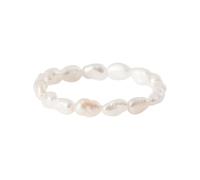Purelei® Pearly Ring (Weiß), Elastischer Anti-Stress Ring aus wasserfesten Perlen, Eleganter Ring mit Keshi Perlen, Geschenke für Damen, Anxiety Ring, Größe 48-54 (S/M)
