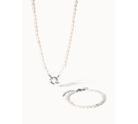 PURELEI Perlen Set, Silber Silber