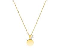 Purelei Poetic Kette (Gold, Silber, Rosegold), Halskette für Frauen mit rundem Anhänger und Halbedelstein, Wasserfeste Kette aus Edelstahl, Geschenk für Frauen