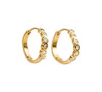 Purelei Reef Ohrringe - Creolen aus Edelstahl mit weißen Zirkoniasteinen - 18K vergoldet - Geschwungenes Design, 20 mm - Curated Ear Schmuck - Gold/Silber/Roségold (Gold)
