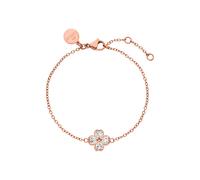 Purelei® Cuore Armband - Elegantes Ankerketten-Armband mit Kleeblatt-Anhänger aus Zirkonia-Herzen (Rosegold)