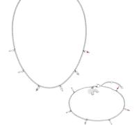 Purelei "Schmuck Edelstahl Kette Fußkette Mahina Club Anuenue" (Set, 2 Stk. tlg.) mit Kunststoffperlen (23544757-0) edelstahlfarben, rot, rosa, grün, hellblau