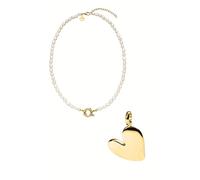 Purelei® Schmuckset - Pearl Charm Halskette und True Love Charm Anhänger - Edelstahl, 18K vergoldet - Damen Schmuckset - Gold