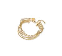 Purelei® Sea Gleam Armband - Feines Armband mit Muschelperlen (4 mm & 7 mm) - Edelstahl (Gold 14K vergoldet/Silber/Roségold 18K) - 16-19 cm eleganter Perlenschmuck für Damen (Gold)