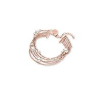 Purelei® Sea Gleam Armband - Feines Armband mit Muschelperlen (4 mm & 7 mm) - Edelstahl (Gold 14K vergoldet/Silber/Roségold 18K) - 16-19 cm eleganter Perlenschmuck für Damen (Rosegold)