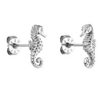 Purelei Seahorse Ohrringe Seepferdchen Ohrstecker aus Edelstahl (Gold, Silber, Rosegold), Wasserfeste Damenohrringe, Geschenk für Frauen (Silber)