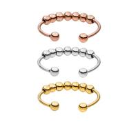 Purelei® Shade Anxiety Ring 3er-Set - Fidget - Damenring aus langlebigem Edelstahl - Wasserfeste Ringe - in verstellbaren Größen erhältlich von 50-66 - Damenschmuck (50-60)