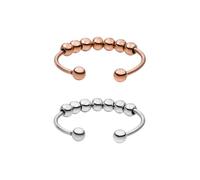 Purelei® Shade Anxiety Ring Set - Fidget - Damenring aus langlebigem Edelstahl - Wasserfeste Ringe - in verstellbaren Größen erhältlich von 50-66 - Damenschmuck (Silver, 50-60)