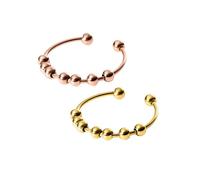 Purelei® Shade Anxiety Ring Set - Fidget - Damenring aus langlebigem Edelstahl - Wasserfeste Ringe - in verstellbaren Größen erhältlich von 50-66 - Damenschmuck (Rosegold, 50-60)
