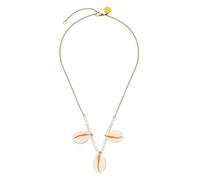 Purelei Shell Pendant Kette - wasserfest & verstellbar | Edelstahlkette mit Muschel-Anhängern & Perlen-Details | 14K/18K Vergoldung | Zarter Sommerlook mit Aloha-Vibes (Gold)