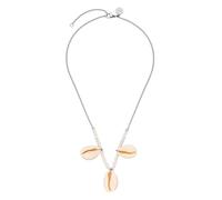 Purelei Shell Pendant Kette - wasserfest & verstellbar | Edelstahlkette mit Muschel-Anhängern & Perlen-Details | 14K/18K Vergoldung | Zarter Sommerlook mit Aloha-Vibes (Silver)
