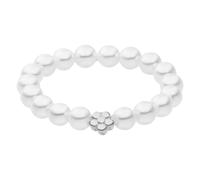 Purelei® Shiny Bloom Ring (Gold, Silber, Rosegold), Wasserfester elastischer Damen Ring aus Perlen, Eleganter Ring mit Seashell Perlen, Geschenke für Damen, Verschiedene Grössen (Silber, S/M)