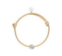Purelei® Aloha Knoten-Armband - Verstellbares Textil-Armband in Beige mit Symbol-Anhänger - Edelstahl vergoldet - Gold/Silber/Roségold - max. 12 cm (Silver)