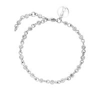 Purelei® Polite Armband (Silber), Wasserfestes Damen Armband, Armband aus Edelstahl mit Edelsteinen, Geschenk für Frauen, 16-19 cm Länge verstellbar