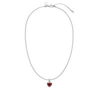 Purelei Sleeky Red Heart Kette Damen (Silber) - Halskette Damen aus langlebigem Edelstahl - Wasserfeste Halskette - 40-45 cm Länge verstellbar - Schmuck für deinen individuellen Look