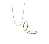 Purelei® Sleeky Schmuckset - Halskette und Creolen aus Edelstahl - wasserfest - verstellbare Kette 40-45 cm - Creolen Ø 15,8 mm