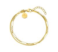 Purelei® Sleeky Unison Armband, Zweireihiges Armband für Frauen aus Edelstahl, Wasserfestes zeitloses Armband, Lange verstellbar 16-19 cm