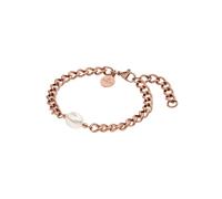 Purelei Structure Armband Damen mit Süßwasserperle, Edelstahl Gliederarmband, verstellbares Schmuckarmband, elegantes Perlenarmband, Layering Schmuck, Geschenk für Frauen (Rosegold)