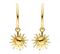 Paar Creolen PURELEI "Schmuck Geschenk Sun Ohrringe, mit abnehmbaren Einhänger, Earring-Sun" Ohrringe Gr. Edelstahl, gelb (gelbgoldfarben) Damen Creolen zu Kleid, Shirt, Jeans, Sneaker Anlass Geburtstag Weihnachten (38880251-0)