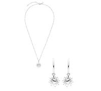 Purelei® Sun Schmuckset - Halskette und Ohrringe aus Edelstahl (Silver) - Wasserfeste Sun Kette 50-55 cm und Sun Ohrringe - 2-teiliges Schmuckset